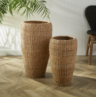 Seagrass Tall Round Planters
