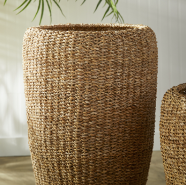 Seagrass Tall Round Planters